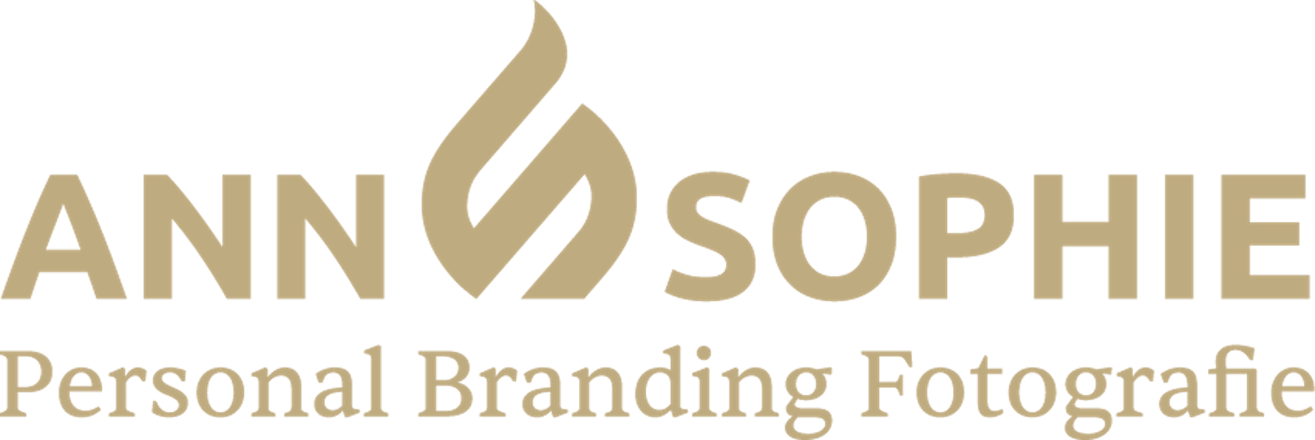 Logo von Ann Sophie Detje, Fotografin für Personal Branding, in goldener Schrift mit stilisiertem Bildzeichen